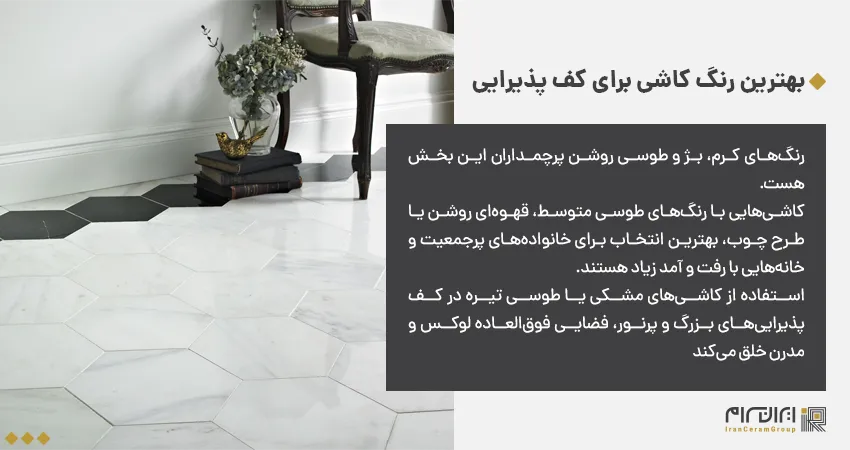 بهترین رنگ کاشی برای کف پذیرایی