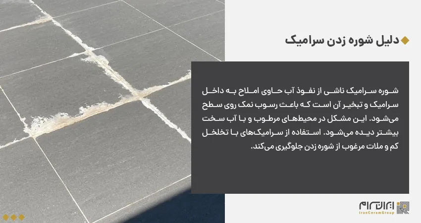 دلیل شوره زدن سرامیک 