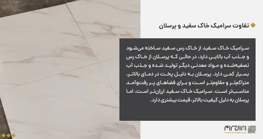 تفاوت سرامیک خاک سفید و پرسلان