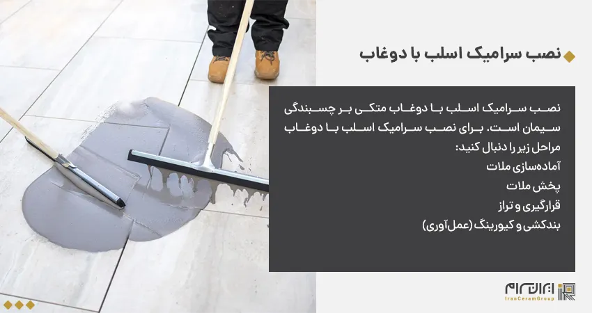 نصب سرامیک اسلب با دوغاب