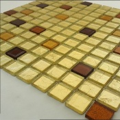 سرامیک شیشه ای طرح 1003 طلایی قهوه ای تیره ابعاد 2.5*2.5-سرامیک بهینا تایل-Ceramic Glass 1003 Behina Tile