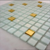سرامیک شیشه ای طرح 1008 سفید طلایی ابعاد 2.5*2.5-سرامیک بهینا تایل-Ceramic Glass 1008 Behina Tile