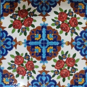 سرامیک طرح گل سفید قرمز ابعاد 20*20-کاشی امیری-Ceramic Flowers Amiri Tile