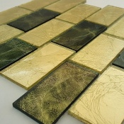 سرامیک شیشه ای طرح 2004 سبز طلایی ابعاد 10*5-سرامیک بهینا تایل-Ceramic Glass 2004 Behina Tile