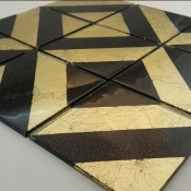سرامیک شیشه ای طرح 2101 طلایی مشکی ابعاد 10*10-سرامیک بهینا تایل-Ceramic Glass 2101 Behina Tile