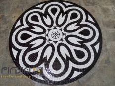 تابلو کاشی و سرامیک استخری اجرا شده سفید مشکی-کاشی البرز-Pool Ceramic Tile Panel