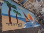 تابلو کاشی و سرامیک استخری اجرا شده طرح جزیره-کاشی البرز-Pool Ceramic Tile Panel