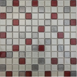 سرامیک شیشه ای طرح 1015 سفید قرمز ابعاد 2.5*2.5-سرامیک بهینا تایل-Ceramic Glass 1015 Behina Tile