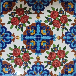سرامیک طرح گل سفید قرمز ابعاد 20*20-کاشی امیری-Ceramic Flowers Amiri Tile