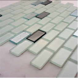 سرامیک شیشه ای طرح 1214 مشکی سفید ابعاد 5*2.5-سرامیک بهینا تایل-Ceramic Glass 1214 Behina Tile