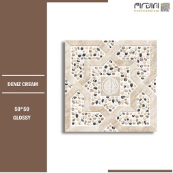 سرامیک طرح دنیز کرم روشن ابعاد-50*50-کاشی کوثر ابرکوه-Ceramic Deniz Kosar Tile