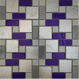سرامیک شیشه ای طرح 1733 بنفش نقره ای ابعاد 30*30-سرامیک بهینا تایل-Ceramic Glass 1733 Behina Tile