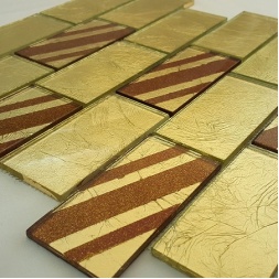 سرامیک شیشه ای طرح 2008 طلایی ابعاد 10*5-سرامیک بهینا تایل-Ceramic Glass 2008 Behina Tile