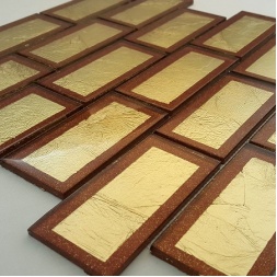 سرامیک شیشه ای طرح 2011 طلایی زرشکی ابعاد 10*5-سرامیک بهینا تایل-Ceramic Glass 2011 Behina Tile