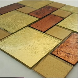 سرامیک شیشه ای طرح 2202 طلایی مسی ابعاد 30*30-سرامیک بهینا تایل-Ceramic Glass 2202 Behina Tile