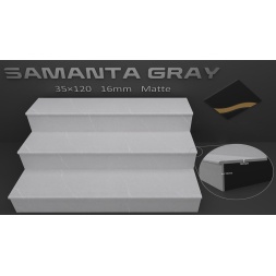 سرامیک پله طرح سامانتا طوسی روشن ابعاد-120*35-کاشی رباط-Step Ceramic Samantha Rabat Tile