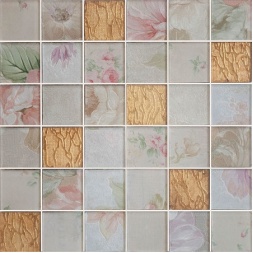 سرامیک طرح ارکید 2502 صدفی طلایی ابعاد 30*30-سرامیک آوین تایل-Ceramic Orchid Avin Tile