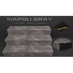 سرامیک پله طرح ناپولی طوسی تیره ابعاد-120*35-کاشی رباط-Step Ceramic Napoli Rabat Tile