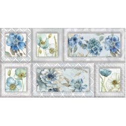 سرامیک طرح ویونا دکور گل دار آبی روشن ابعاد 60*30-سرامیک ایران زمین-Ceramic Viona Iran Zamin Tile