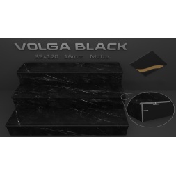 سرامیک پله طرح ولگا مشکی ابعاد-120*35-کاشی رباط-Step Ceramic Volga Rabat Tile