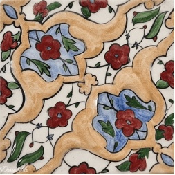 کاشی دست ساز هفت رنگ طرح گل رز کد NA-03-کاشی دست ساز درسا- Handmade Tiles NA-03 Dorsa