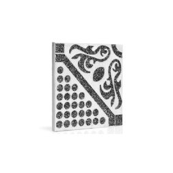 موزاییک حیاطی طرح گل Y412 مشکی-40*40-شایان گستر موزاییک-Courtyard Y412 Shayan Gostar Mosaic