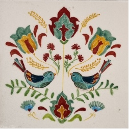 کاشی دست ساز هفت رنگ طرح گنجشکک کد NA-77-کاشی دست ساز درسا- Handmade Tiles Code NA-77 Dorsa