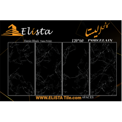 سرامیک طرح هرسین مشکی ابعاد 120*60-سرامیک الیستا-Ceramic Harsin Elista Tile
