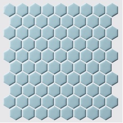 سرامیک استخری طرح هگزا آبی روشن 1 ابعاد-3.6*3.6-آرتما سرامیک- Pool Ceramic Hexagone Light Blue 1 Artema Ceramic