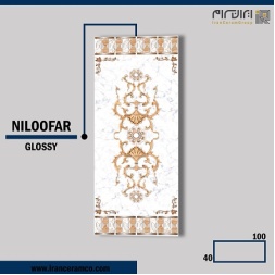 سرامیک طرح نیلوفر ابعاد-100*40-کاشی کوثر ابرکوه-Ceramic Nilofar Kosar Tile