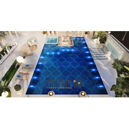 تابلو کاشی و سرامیک استخری اجرا شده A02 آبی تیره-کاشی البرز-Pool Ceramic Tile Panel