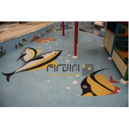 تابلو کاشی و سرامیک استخری اجرا شده طرح ماهی-کاشی البرز-Pool Ceramic Tile Panel