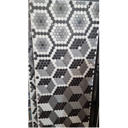 تابلو کاشی استخری سفید مشکی A-کاشی گلدیس-Pool Ceramic Robo Ceramic White Black A Panel Goldis Tile