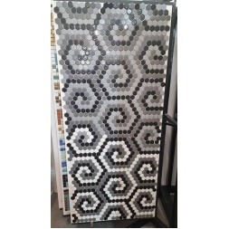 تابلو کاشی استخری سفید مشکی C-کاشی گلدیس-Pool Ceramic Robo Ceramic White Black C Panel Goldis Tile
