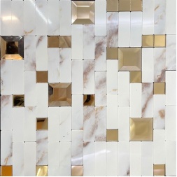 سرامیک طرح نیکولا سفید طلایی ابعاد 30*30-سرامیک گلدن لئون-Ceramic Nicola Golden Leon Tile