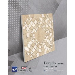 سرامیک طرح پرادو کرم تیره ابعاد 30*30-کاشی پرنیان-Ceramic Prado Parnian Tile