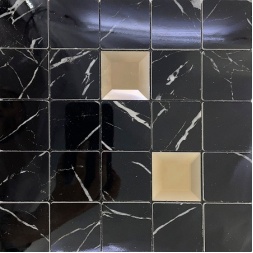 سرامیک طرح رزا مشکی طلایی ابعاد 30*30-سرامیک گلدن لئون-Ceramic Rosa Golden Leon Tile