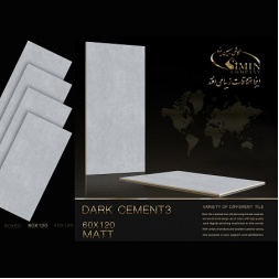 سرامیک طرح سمنت 3 طوسی تیره ابعاد-120*60-سیمین تایل-Ceramic Cement Simin Tile