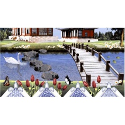 سرامیک طرح سوها 2 دکور آبی تیره ابعاد 60*30-کاشی ارچین-Ceramic Soha Orchin Tile