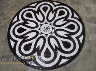 تابلو کاشی و سرامیک استخری اجرا شده سفید مشکی-کاشی البرز-Pool Ceramic Tile Panel