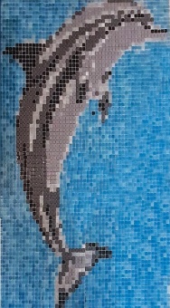 سرامیک استخری طرح Dolphin ابعاد-33*33-کاشی تامر- Pool Ceramic Dolphin Tamer Tile