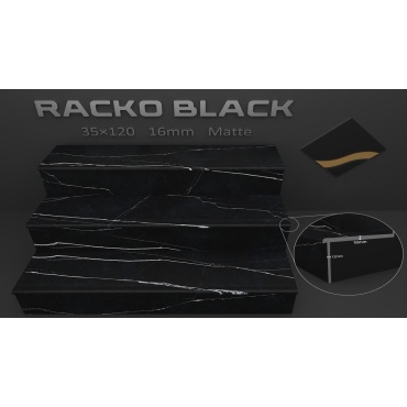 سرامیک پله طرح راکو مشکی ابعاد-120*35-کاشی رباط-Step Ceramic Rako Rabat Tile