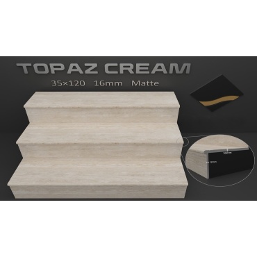 سرامیک پله طرح توپاز کرم ابعاد-120*35-کاشی رباط-Step Ceramic Topaz Rabat Tile