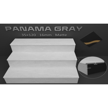 سرامیک پله طرح پاناما طوسی روشن ابعاد-120*35-کاشی رباط-Step Ceramic Panama Rabat Tile