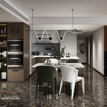 سرامیک طرح سیورکادا مشکی ابعاد-80*80-کاشی ونوس-Ceramic Seevorkada Venus Tile