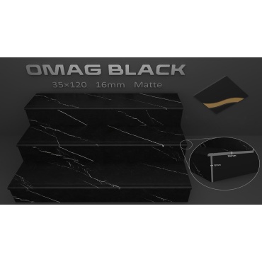 سرامیک پله طرح اوماگ مشکی ابعاد-120*35-کاشی رباط-Step Ceramic Omag Rabat Tile