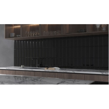 سرامیک آجری طرح سالید مشکی ابعاد 30*10-سرامیک فخار- Ceramic Brick Salid Fakhar Tile