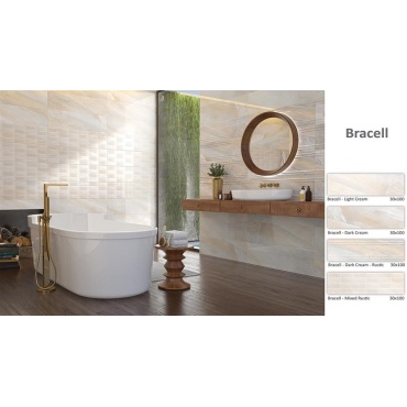 سرامیک طرح براسل کرم آبی ابعاد 100*30-کاشی سورنا-Brasel Design Ceramics
