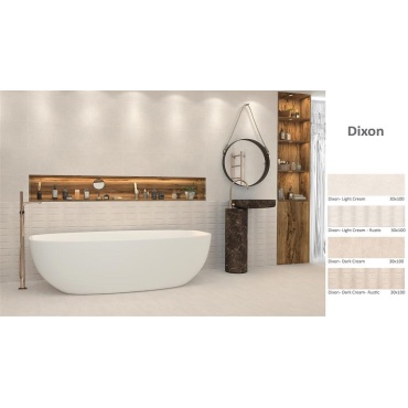 سرامیک طرح دیکسون کرم تیره ابعاد 100*30-کاشی سورنا-Dixon Design Ceramics