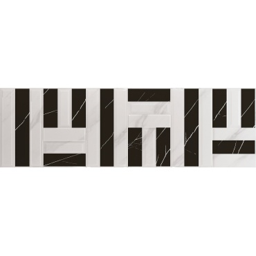 سرامیک طرح دوبلین سفید مشکی دکور ابعاد-90*30-کاشی پارس-Ceramic Doblin Pars Tile